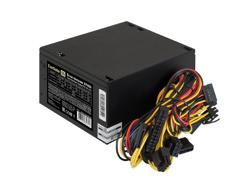 Exegate EX219461RUS Блок питания 450W ATX-XP450 OEM, black, 12cm fan, 24+4pin, (6+2)pin PCI-E, 3*SATA, 1*FDD, 2*IDE