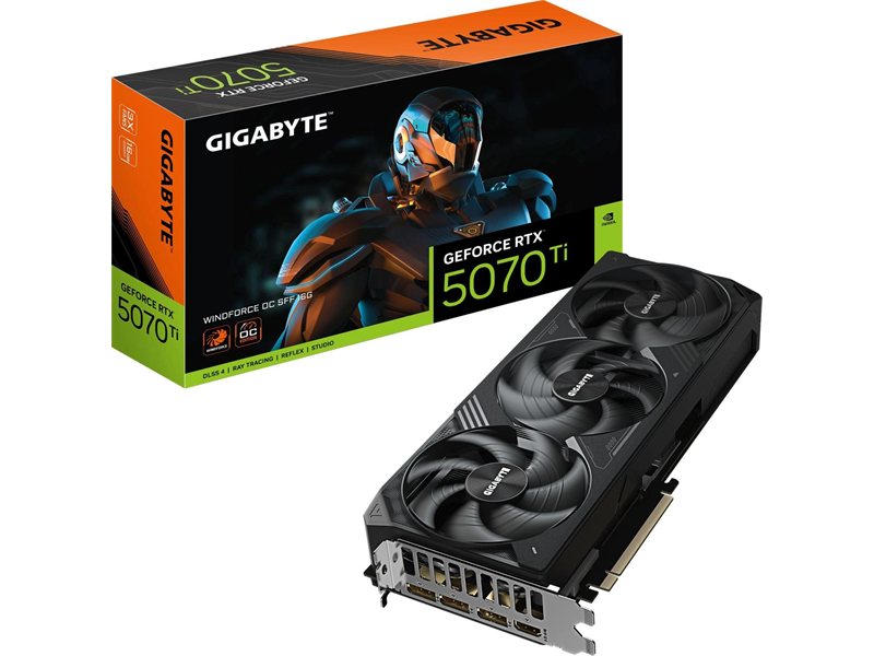 Видеокарта Gigabyte PCI-E GV-N507TWF3OC-16GD 1.0 NVIDIA GeForce RTX 5070TI 16Gb 256bit GDDR7 2497/28000 HDMIx1 DPx3 HDCP Ret