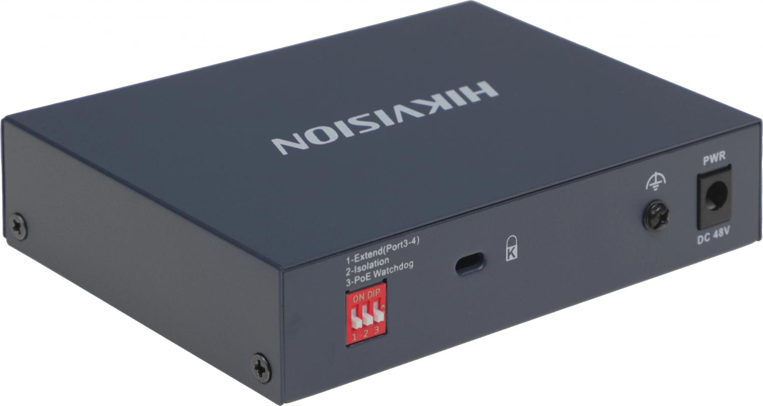 Коммутатор Hikvision DS-3E0505HP-E 5x1Гбит/с 3PoE+ 1PoE++ 60W неуправляемый