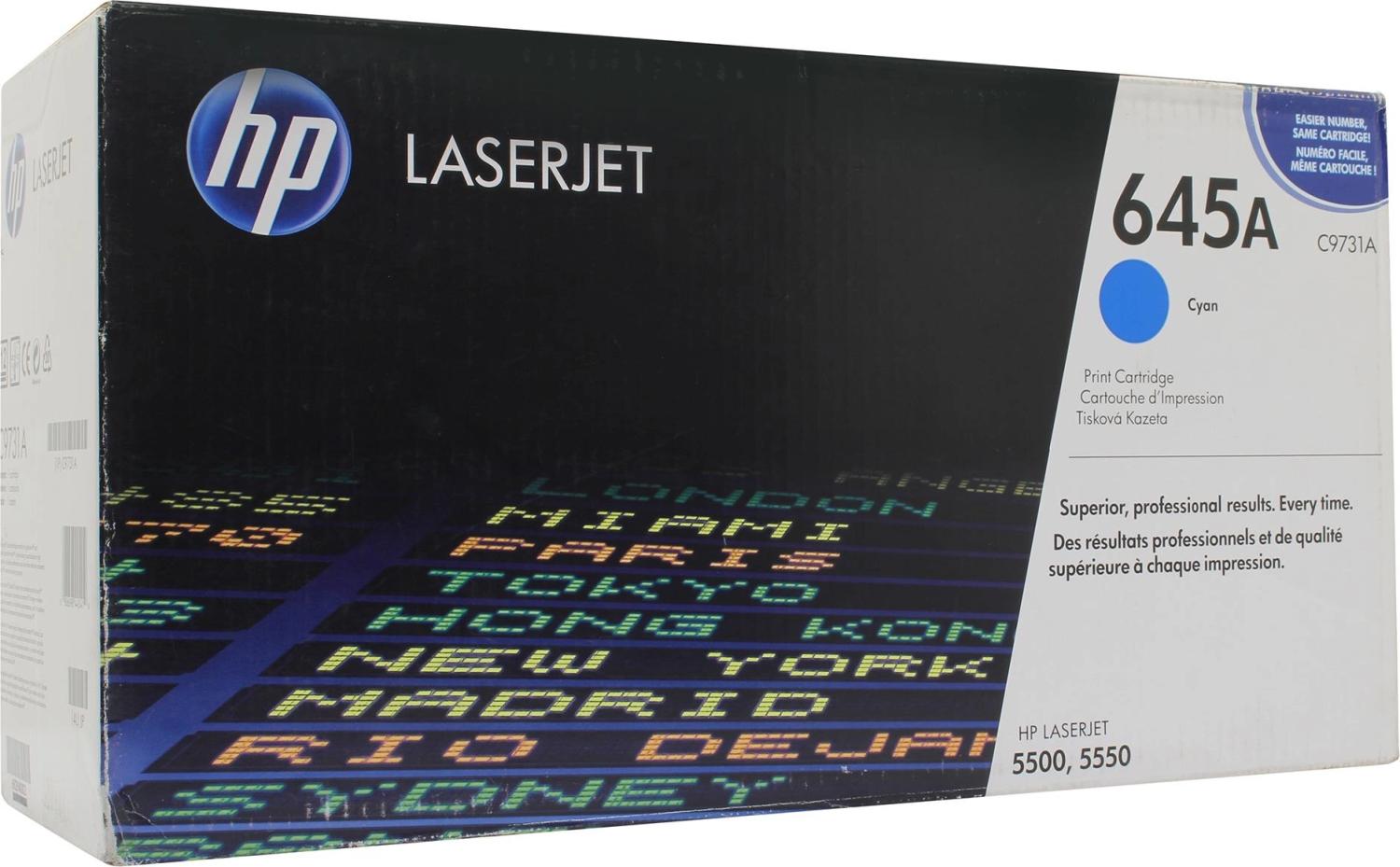 Картридж лазерный HP 645A C9731AC голубой (12000стр.) для HP 5500/5550/5550dn/5550dtn/5550hdn/5550n (техн.упак)