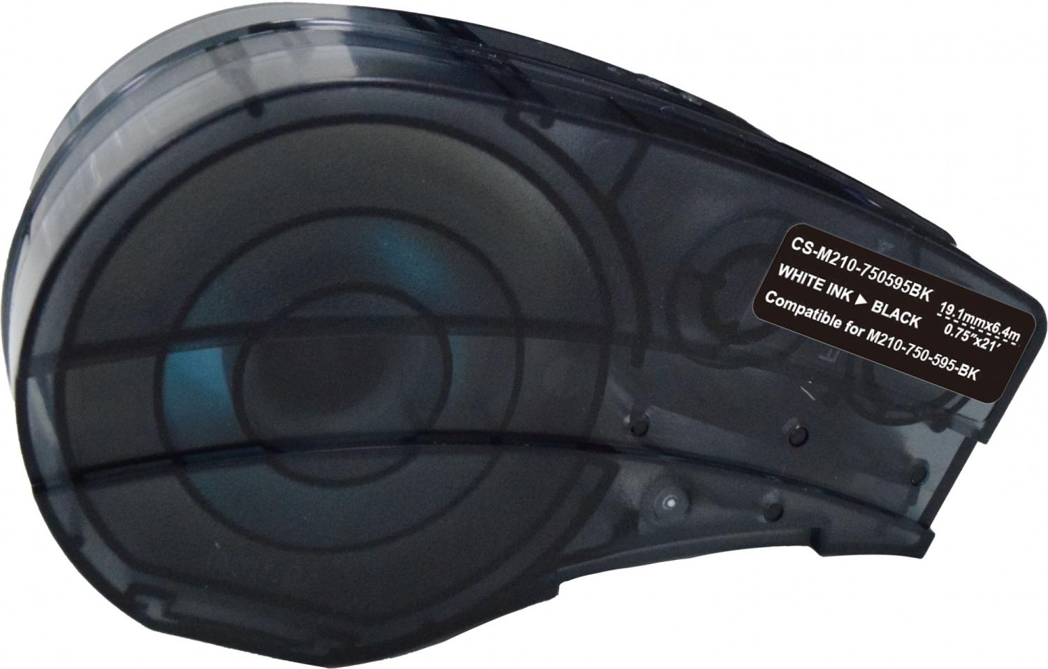 Картридж ленточный Cactus CS-M210-750595BK M210-750-595-BK белый на черном 19.1x6.4 для Brady M210/M211/M210-LAB