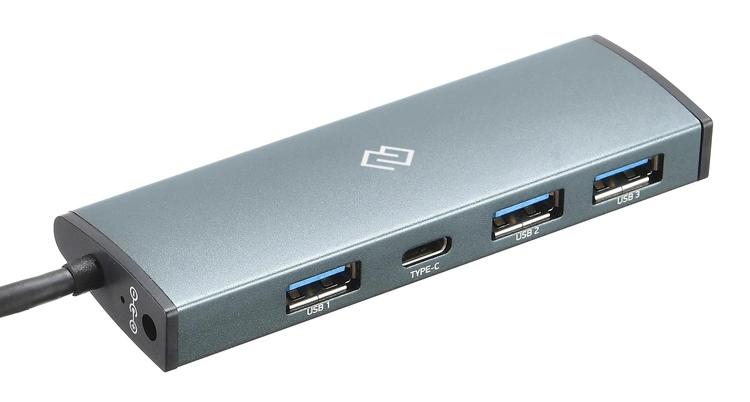 Разветвитель USB-C Digma HUB-3U3.0C-UC-G 4порт. серый (HUB-3U3.0С-UC-G)