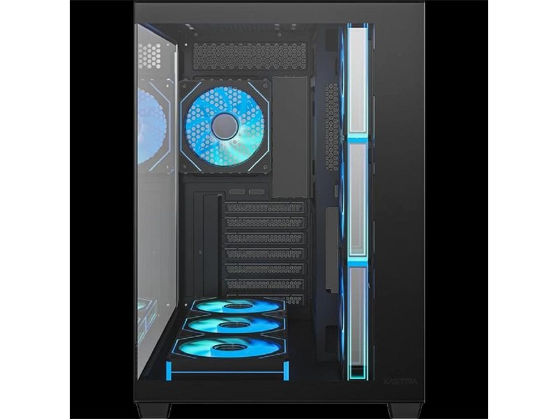 XASTRA QW500 7ARGB-C10-UC Black ATX/Aquarium/Screewless/7x120mm ARGB PWM FM fans/Argb+PWM HUB 10port/Type-C/ QW500-7FM12A-C10-UC