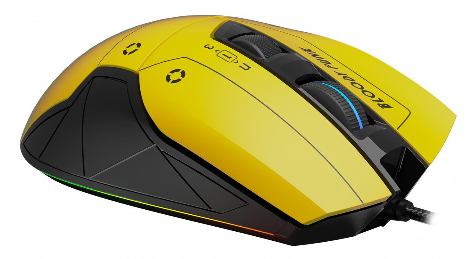 Мышь A4Tech Bloody W70 Max Punk желтый/черный оптическая 10000dpi USB 11but