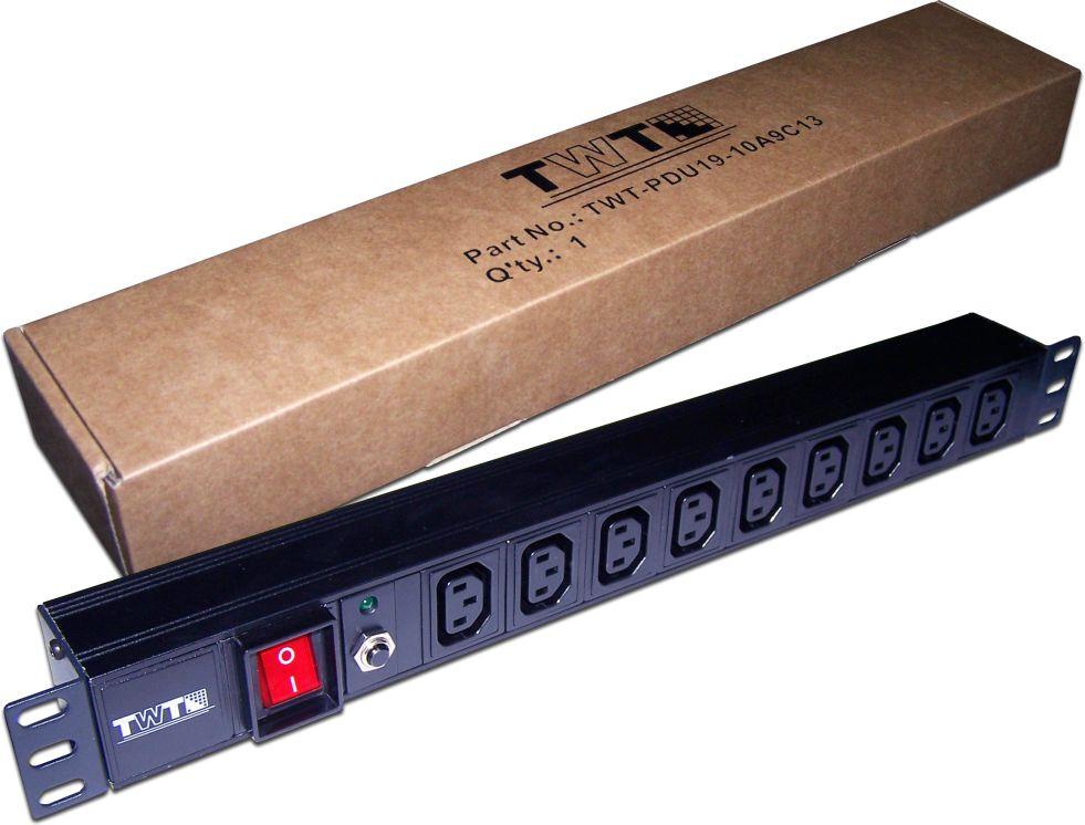 Блок распределения питания Lanmaster TWT-PDU19-10A9C3 гор.размещ. 9xC13 базовые 10A без вилки