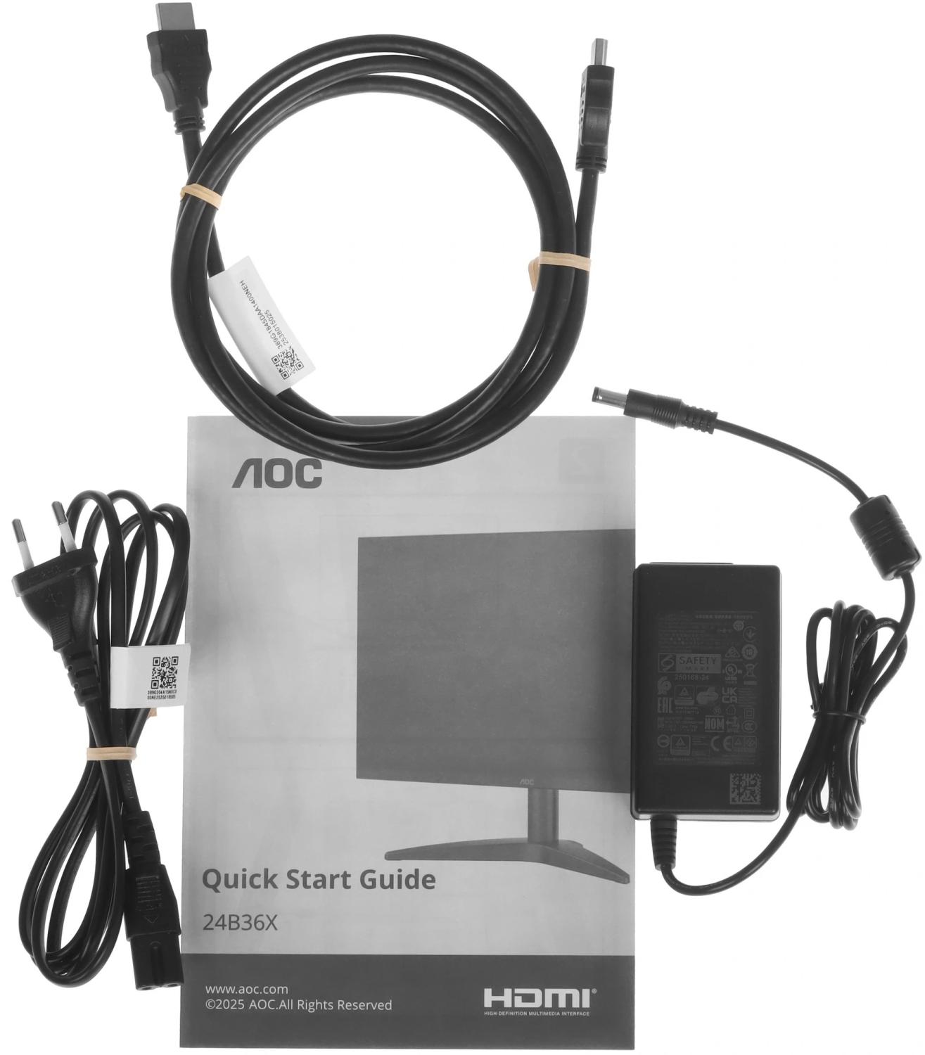 Монитор AOC 23.8" 24B36X черный IPS LED 16:9 HDMI матовая 300cd 178гр/178гр 1920x1080 144Hz DP FHD 2.52кг