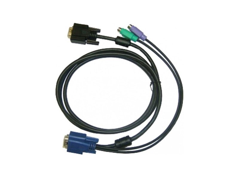 Кабель D-Link DKVM-IPCB5 Кабель для KVM-переключателя DKVM-IP8 длиной 5 м с разъемами VGA и PS/2