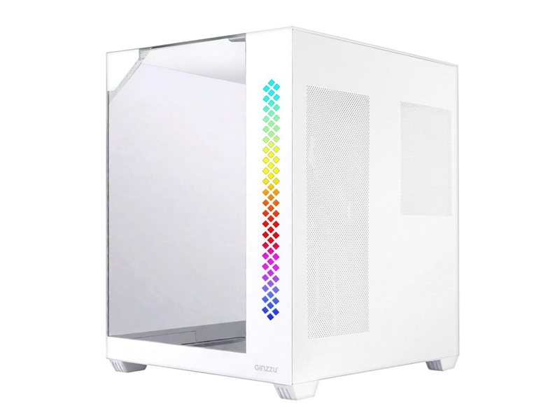 Ginzzu V440 RGB подсветка, закаленное стекло 1*USB 3.0,1*USB 2.0, AU Белый mATX