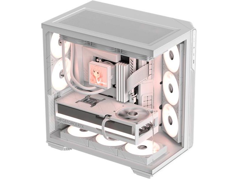 корпус Formula V Line Crystal Z7 PA White, ATX, TYPE-C*1, USB3.0*1, Front+Side Glass, SIDE 3x PERFORMANCE ARGB, REAR 2x PERFORMANCE ARGB