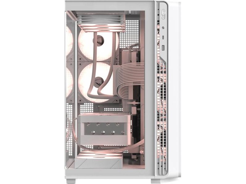 корпус Formula V Line Crystal Z7 PA White, ATX, TYPE-C*1, USB3.0*1, Front+Side Glass, SIDE 3x PERFORMANCE ARGB, REAR 2x PERFORMANCE ARGB
