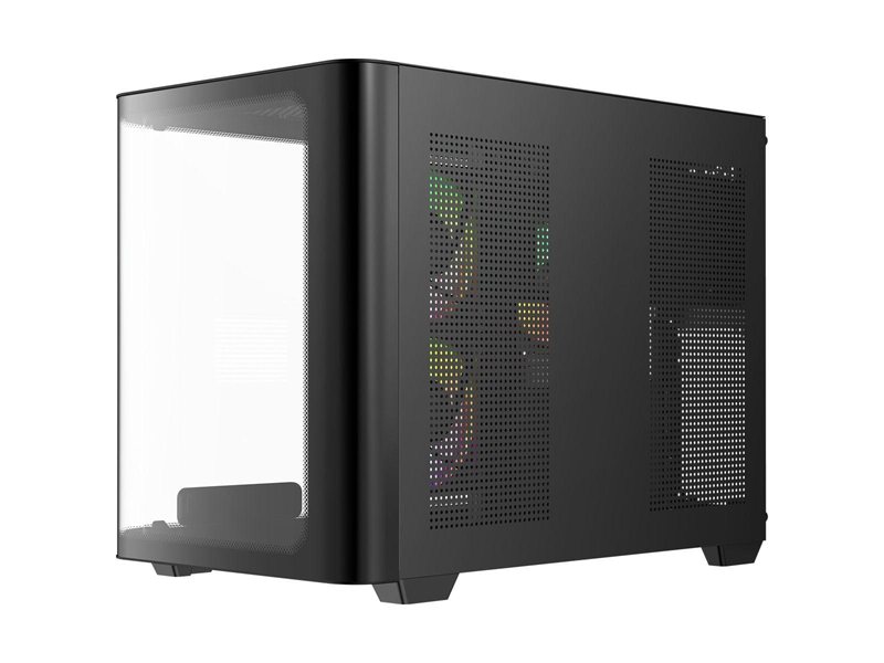 Корпус ПК без блока питания/ Case Ocypus Iota C50 Curve BK ARGB, Mini-Tower, TG, 3x120mm ARGB, 2xUSB-A 3.0 + 1xUSB-C, mATX, mITX Black