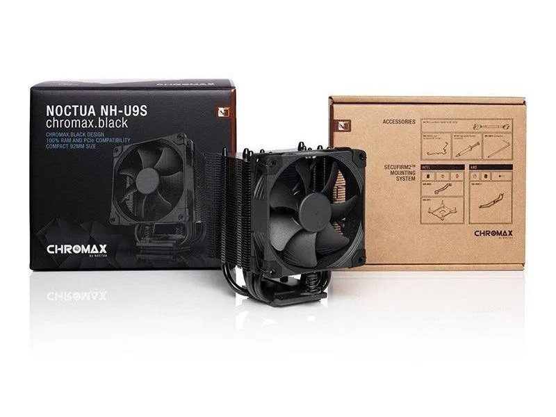 Кулер для процессора/ CPU Cooler Noctua NH-U9S chromax.black (140W, 4-pin PWM, 125mm, Al/Cu, 5x6mm, 1x92x92x25mm, 46.44CFM, 22.8dBA, 2000RPM, S: 1851/1700/1200/115X, AM5/AM4, Black)