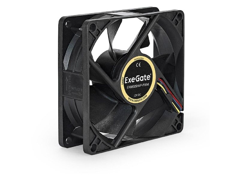 Exegate EX283379RUS Вентилятор ExeGate EX08025H4P-PWM, 80x80x25 мм, гидродинамический, 4pin, PWM, 23dBA