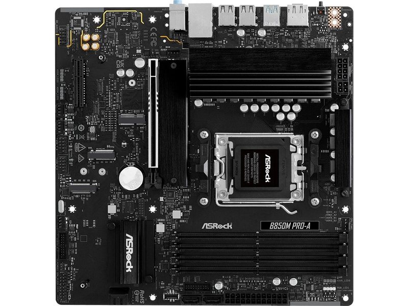 Материнская плата Asrock B850M PRO-A Socket AM5 AMD B850 4xDDR5 mATX AC`97 8ch(7.1) 2.5Gg RAID+HDMI+DP