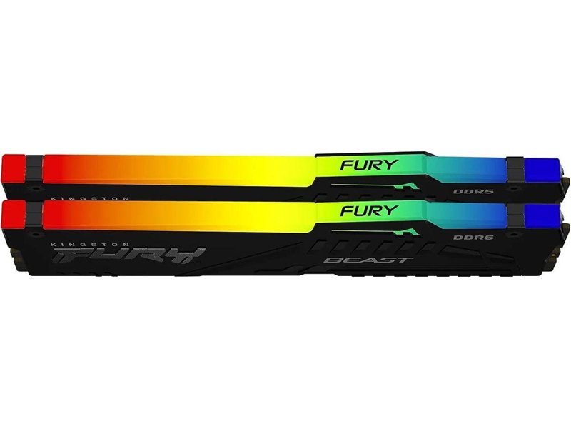 Память оперативная/ Kingston 16GB 5600MT/s DDR5 CL36 DIMM (Kit of 2) FURY Beast RGB EXPO