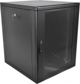 Шкаф коммутационный ЦМО (ШРН-М-15.500-9005) настенный 15U 600x520мм пер.дв.стекл 130кг черный 456мм 24.66кг 180град. 745мм IP20 сталь