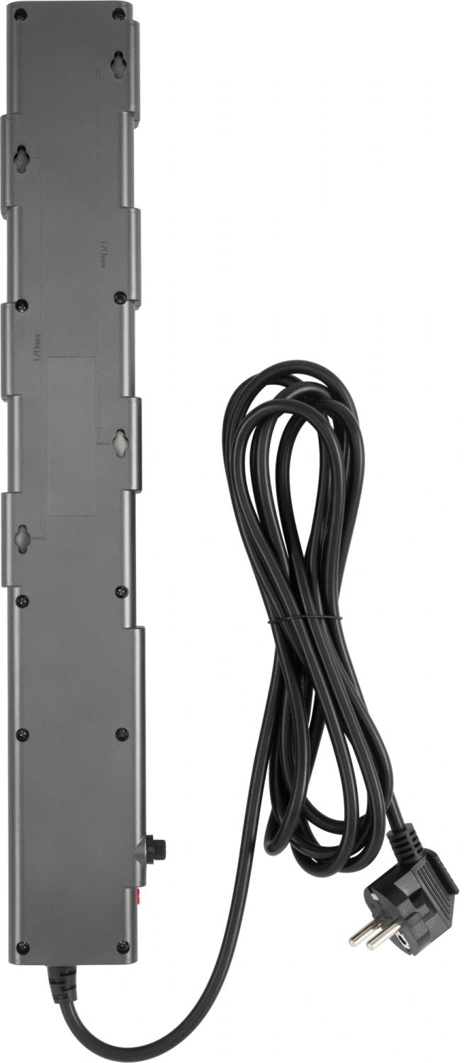 Сетевой фильтр Buro 600SPro-16-1.8-USB-G 1.8м (6 розеток) графитовый (коробка)