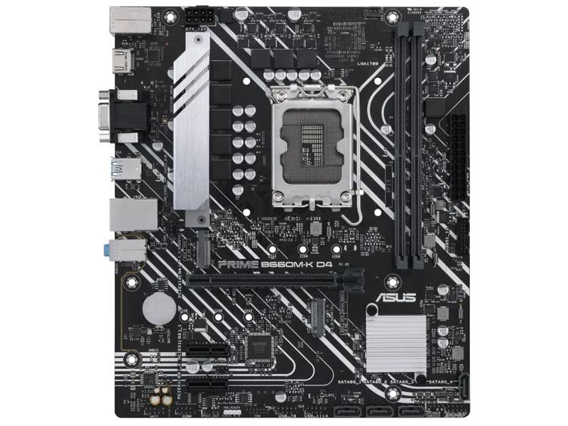 Материнская плата ASUS PRIME B660M-K D4 LGA1700 mATX 2xDDR4 PCIEx16 2xPCIEx1 2xM.2 HDMI VGA GLAN (90MB1950-M1EAY0)
