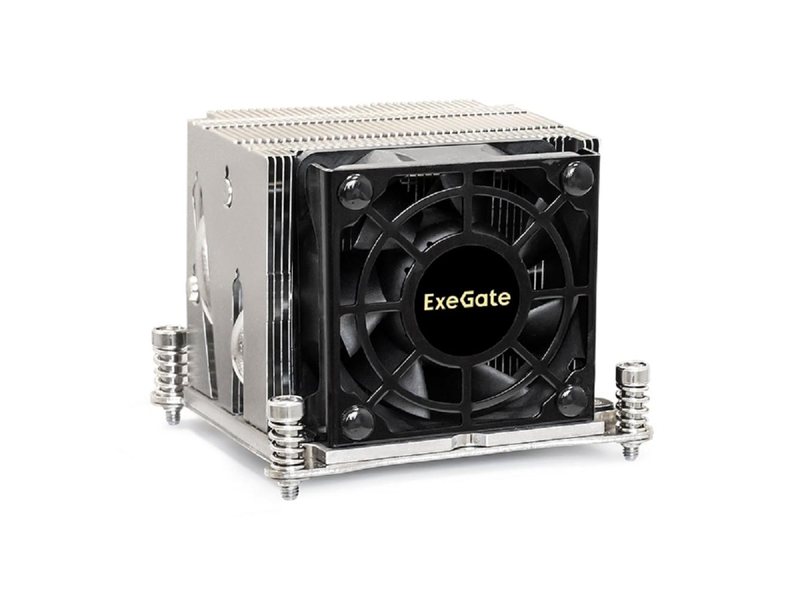 Exegate EX293443RUS Кулер ExeGate ESNK-P0048AP4.PWM.2U.2011.Cu (Al+Cu, 2U, 4 тепл. трубки, LGA2011/2066, TDP 135W, Fan 80mm, PWM, 2100-6800RPM, 2 ball bearing, 4pin, 52db, 345г, на винтах, с термопаст