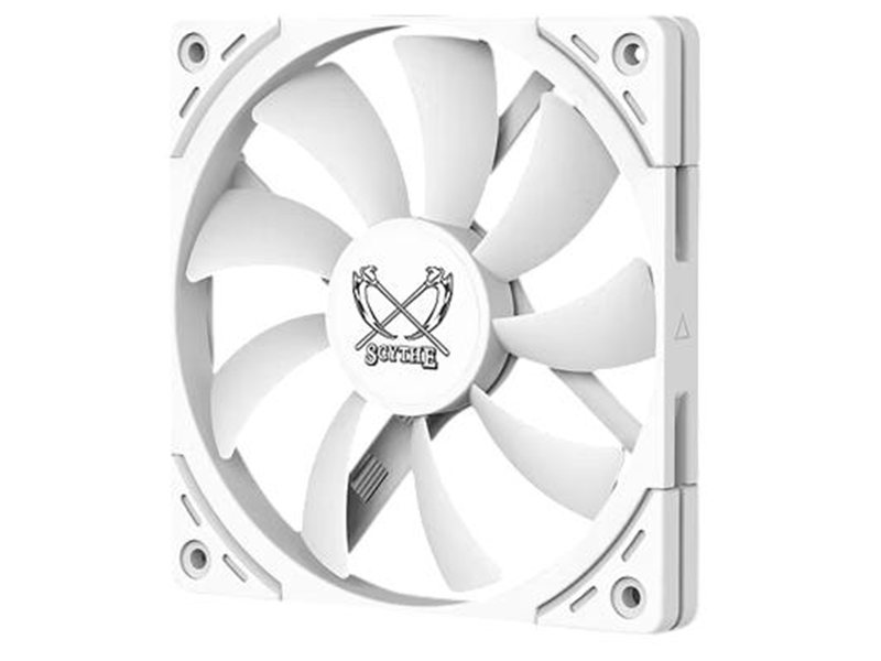 Кулер для корпуса/ Case Cooler Scythe Kaze Flex II 120 Slim White (120x120x15mm, 4-pin PWM, 48CFM, 27.8dBA, 1800RPM, White)