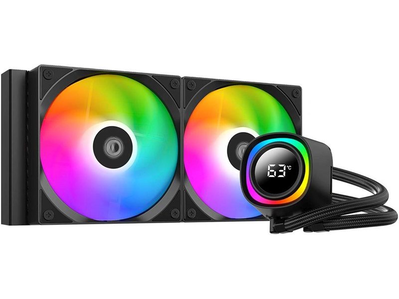 Система водяного охлаждения ID-Cooling FX240 TD ARGB Soc-AM5/AM4/1200/1700/1851 черный 4-pin 27.2dB Al LCD 300W Ret