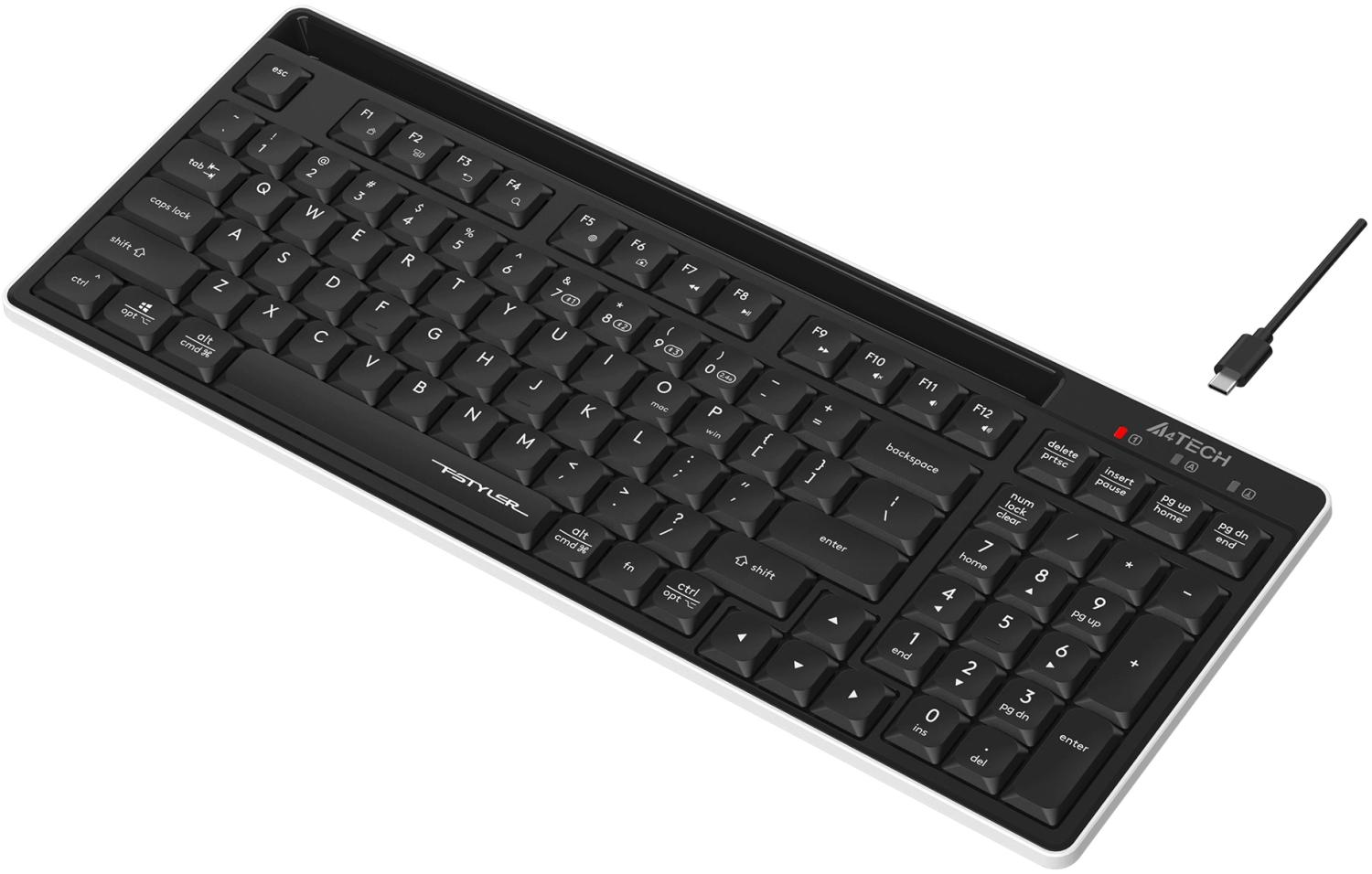 Клавиатура A4Tech FBX70C черный USB беспроводная BT/Radio slim