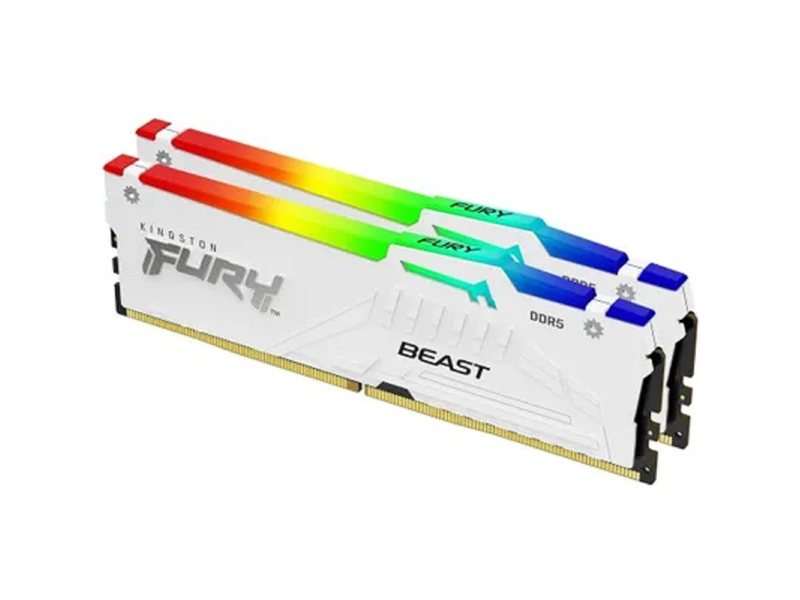 Память оперативная/ Kingston 32GB 6000MT/s DDR5 CL30 DIMM (Kit of 2) FURY Beast White RGB EXPO (KF560C30BWEAK2-32)