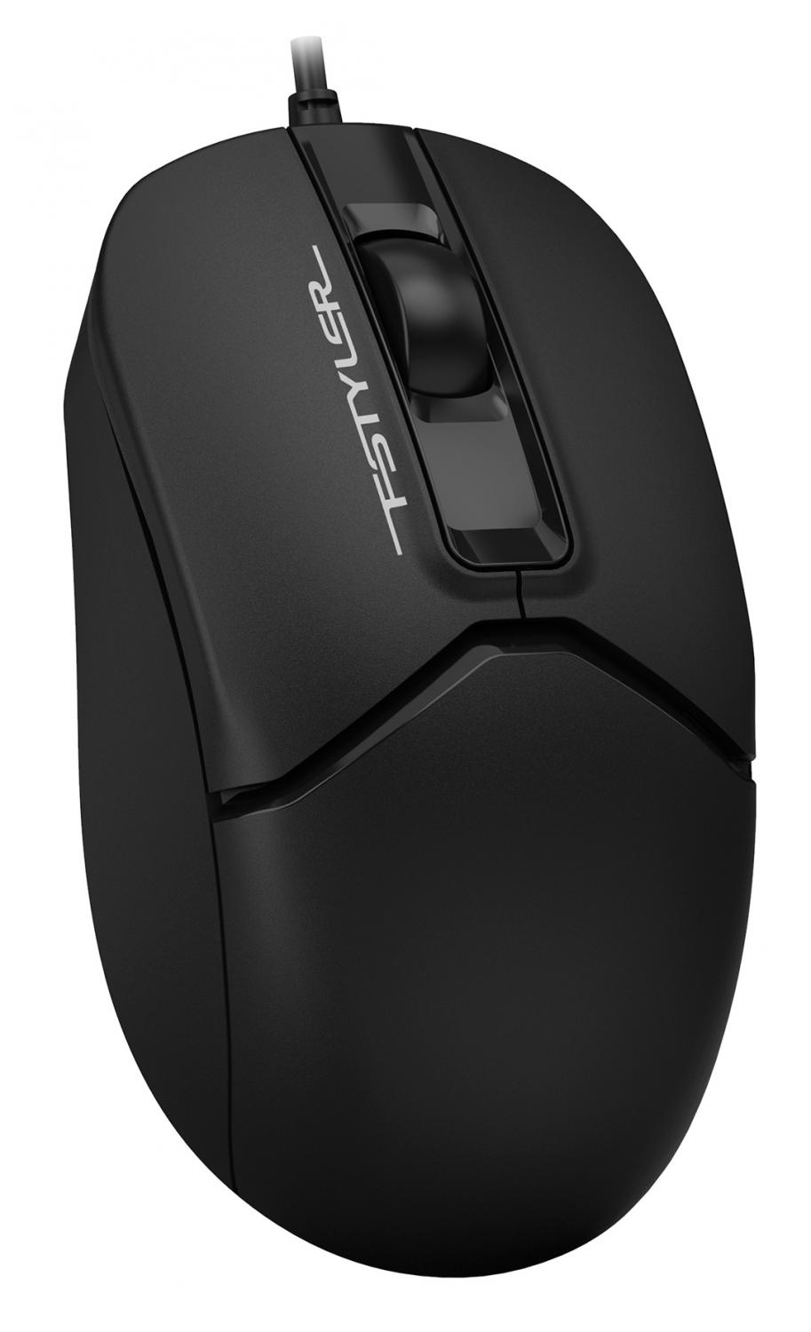 Мышь A4Tech Fstyler FM12S черный оптическая 1200dpi silent USB 3but (FM12S BLACK)