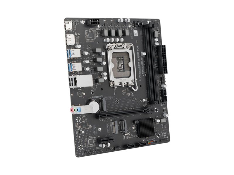 Материнская плата MAXSUN MS-Challenger B760M-H, LGA1700, B760, 2*DDR4, 2*SATA3, 2*M.2, USB 3.2, USB 2.0, 1*PCIEx16, 1*PCIEx1, DP+HDMI, mATX
