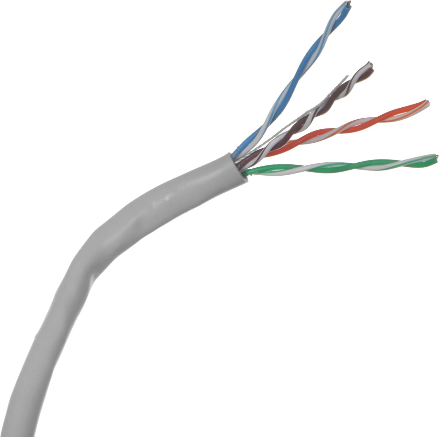 Кабель информационный Lanmaster TWT-5EUTP кат.5E UTP 4 пары 24AWG PVC внутренний 305м серый