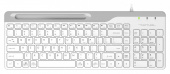 Клавиатура A4Tech FK25 белый/серый USB slim (FK25 WHITE) кабель 1.5м