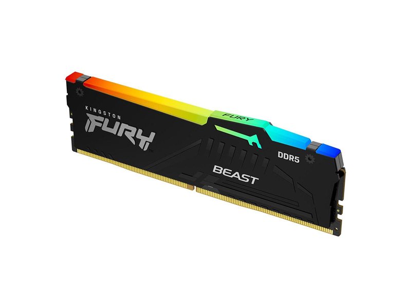 Модуль памяти Kingston 8GB DDR5 5200 DIMM FURY Beast Black RGB Non-ECC, CL40, 1.25V, 1RX8 40-40-40 288-pin, RTL