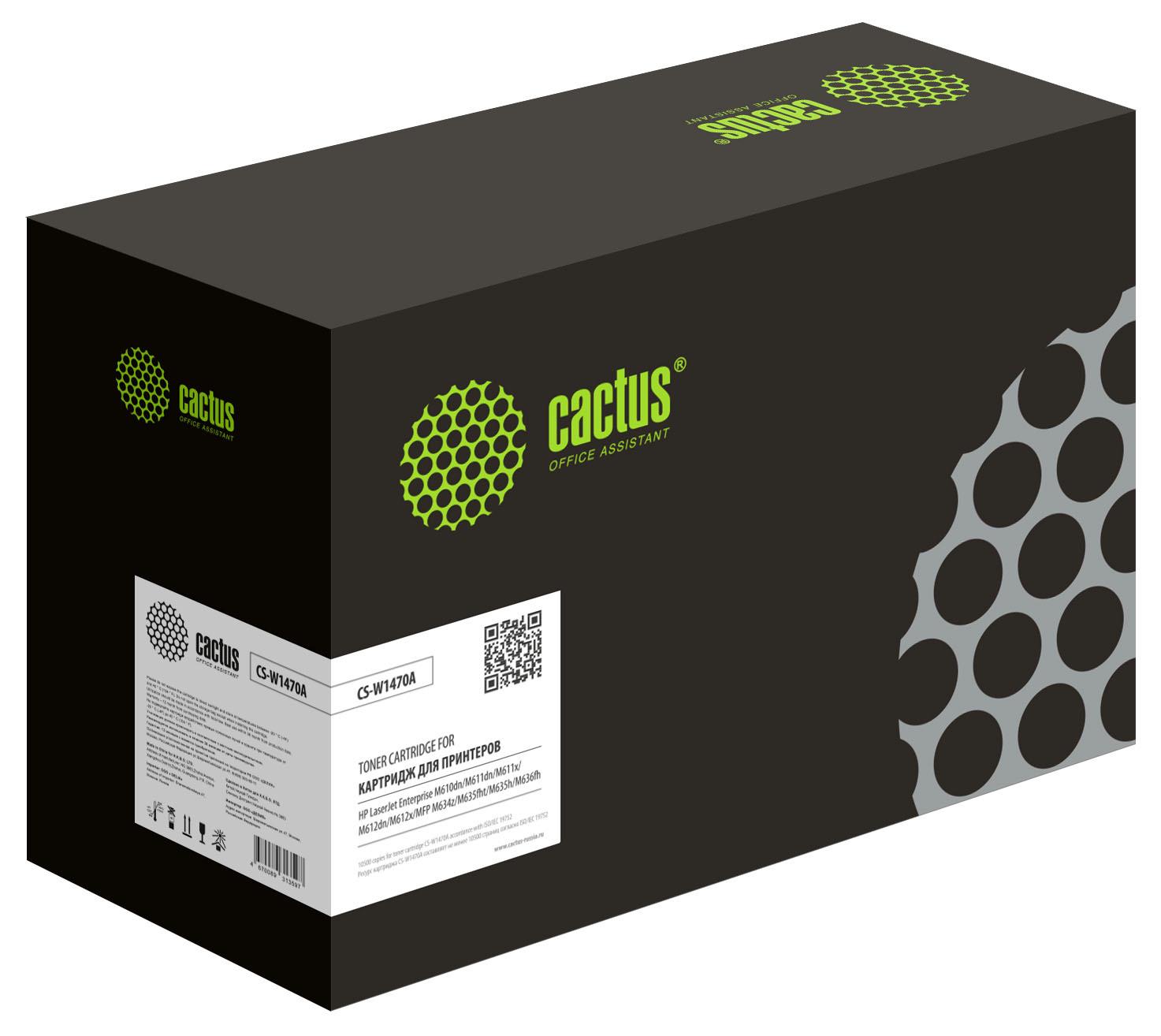 Картридж лазерный Cactus 147A CS-W1470A W1470A черный (10500стр.) для HP LaserJet M611dn/M612dn/M634dn/M634h/M634z/M635fht/M635h/M635z/M636fh/M636z