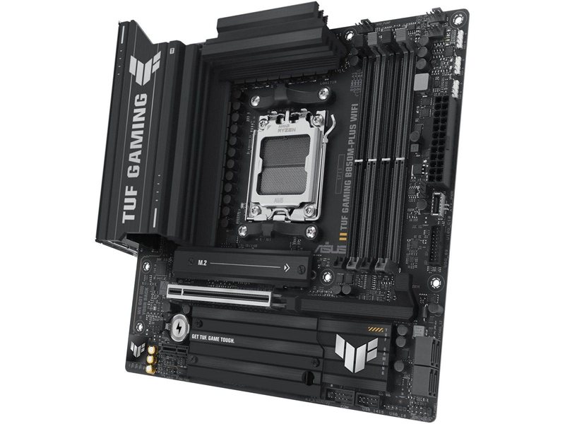 Материнская плата ASUS TUF GAMING B850M-PLUS WIFI AM5 mATX 4xDDR5 PCIEx16 PCIEx1 3xM.2 USB-C DP HDMI 2.5GLAN Wi-Fi 6Е