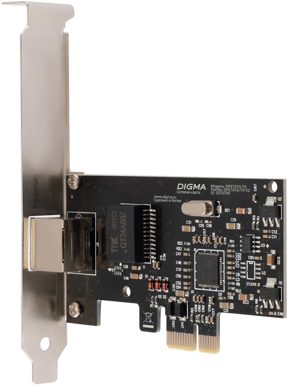 Сетевая карта Gigabit Ethernet Digma DPE101G-TX DPE101G-TX V2 PCI Express