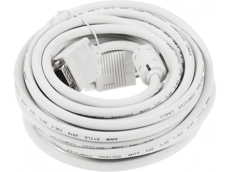 Кабель Buro CAB016S-10M VGA (m) VGA (m) 10м феррит.кольца серый