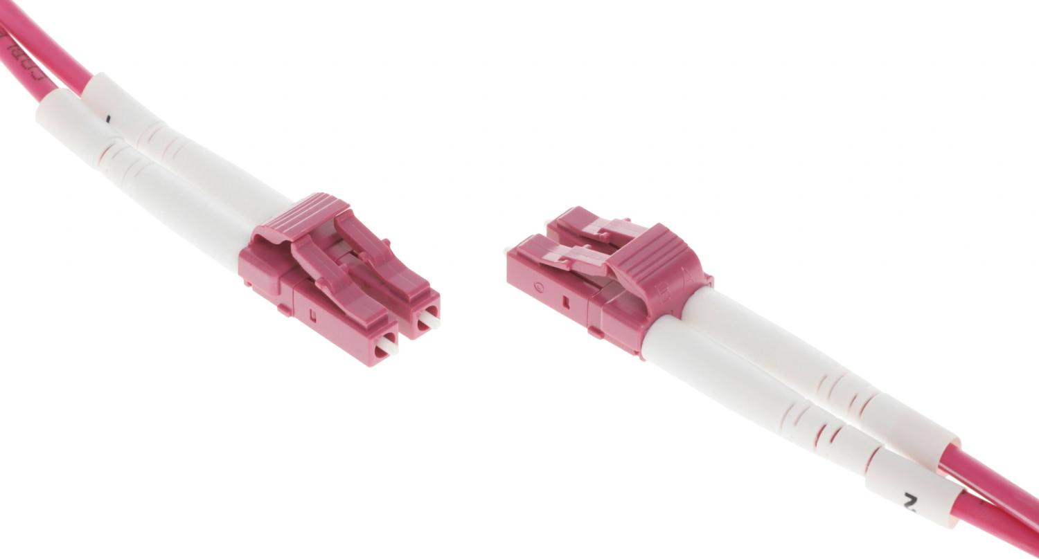 Патч-корд Lanmaster LAN-2LC-2LC/OM4H-1.0 2x50/125 OM4 LC дуплекс-LC дуплекс 1м LSZH розовый