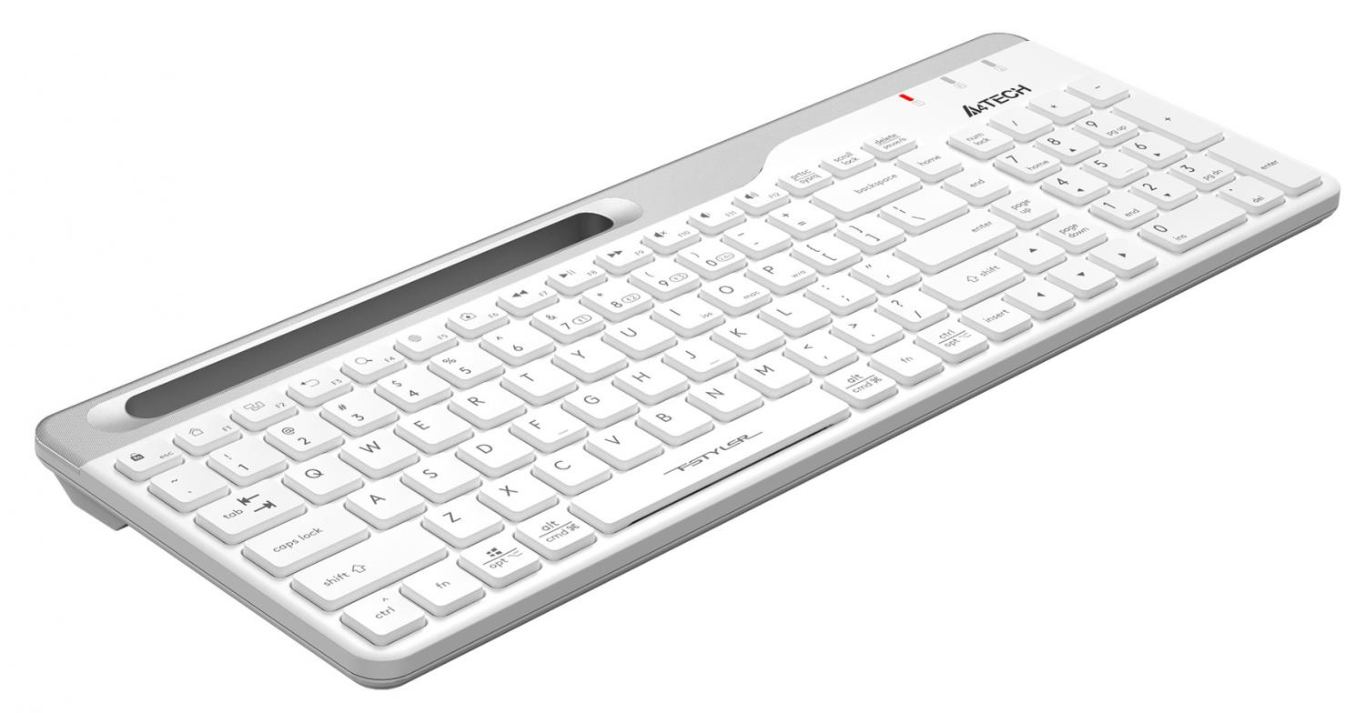 Клавиатура A4Tech FBK25 белый/серый USB беспроводная BT/Radio slim Multimedia (FBK25 WHITE)