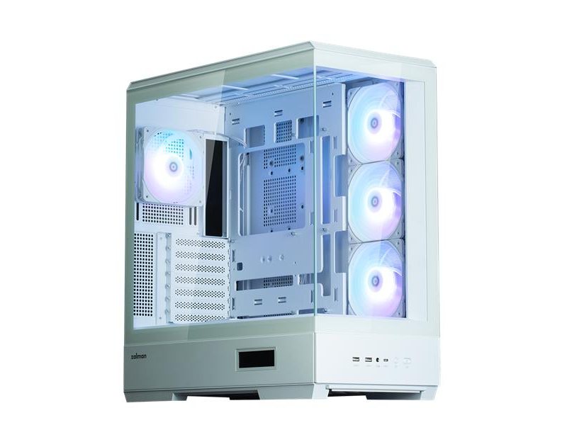 корпус ZALMAN P50 DS, ATX, WHITE, WINDOW, 2x3.5", 3x2.5", 1xUSB TYPE-C, 2xUSB3.0, SIDE 3x120mm ARGB, REAR 1x120mm ARGB