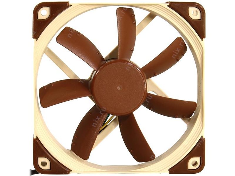 Кулер для корпуса/ Case Cooler Noctua NF-S12A PWM (120x120x25mm, 4-pin PWM, 63.27CFM, 17.8dBA, 1200RPM, Beige/Brown)