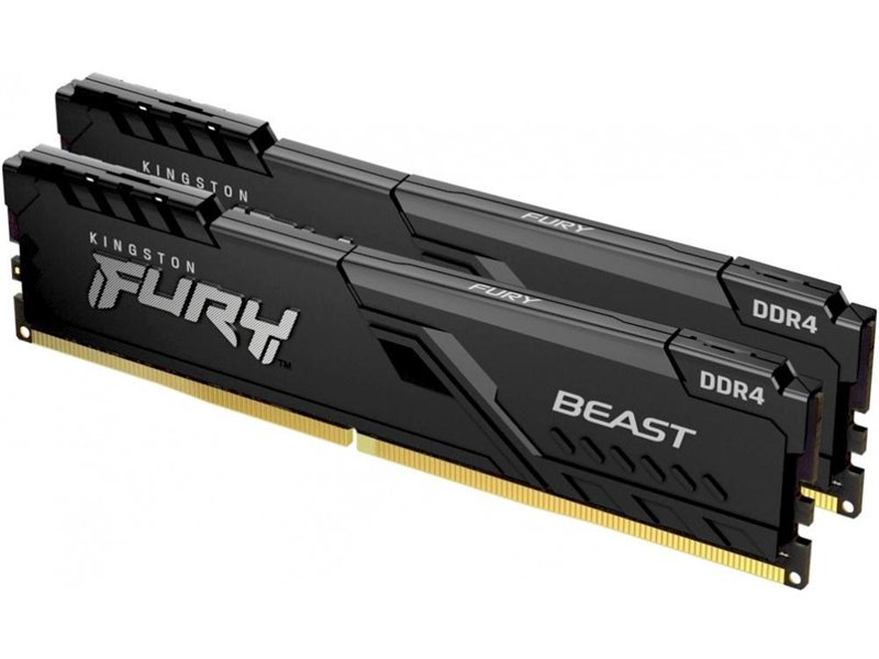 Память DDR4 2x8GB 3200MHz Kingston KF432C16BBK2/16 Fury Beast Black RTL Gaming PC4-25600 CL16 DIMM UDIMM 288-pin 1.35В kit dual rank с радиатором Ret