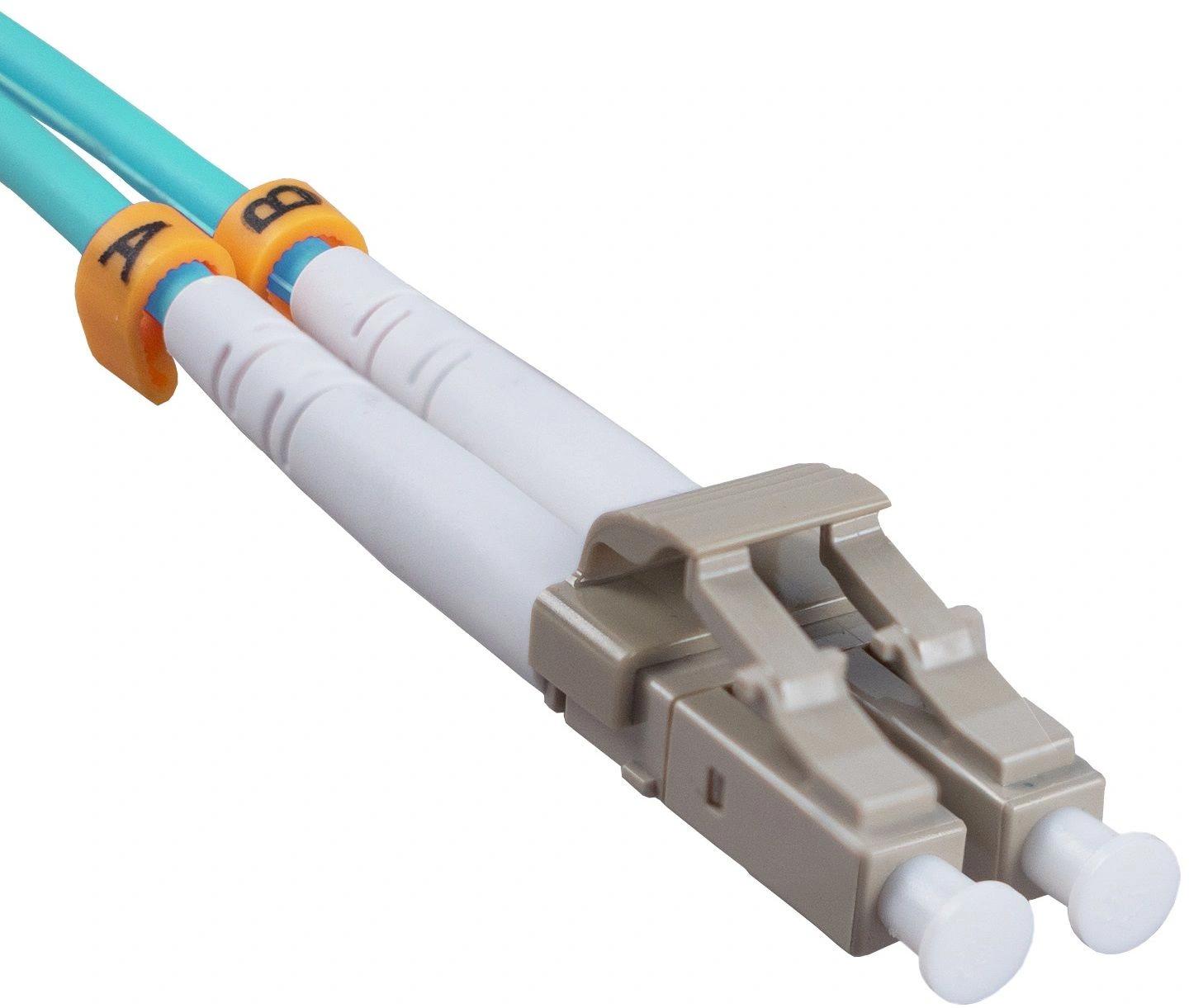 Патч-корд Cabeus FOP-50-LC-LC-10M 2x50/125 OM3 LC дуплекс-LC дуплекс 10м LSZH бирюзовый