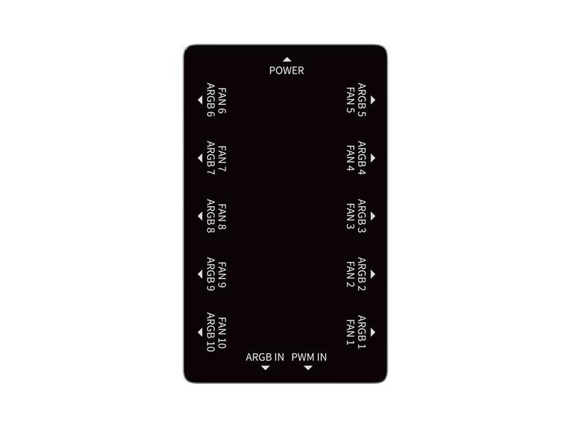 концентратор Ocypus Delta EH10 BK, 10 ports FAN/ARGB Hub