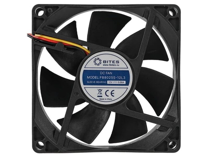 5bites Вентилятор FB8025S-12L3 80X25 / SLEEVE / 2000RPM / 3P