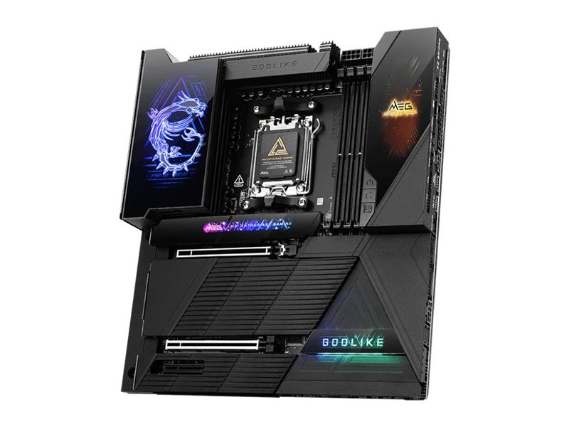 Материнская плата MSI MEG X870E GODLIKE X870E, AM5, 4*DDR5, 2*PCIEx16, 1*PCIEx4, 7*M.2, 7*TypeC, 8*USB3.2Gen2, 4*USB3.2Gen1, 4*USB2.0, 4*SATA3.0, 10G, 5G, 2*Type-C(DP), E-ATX, RTL
