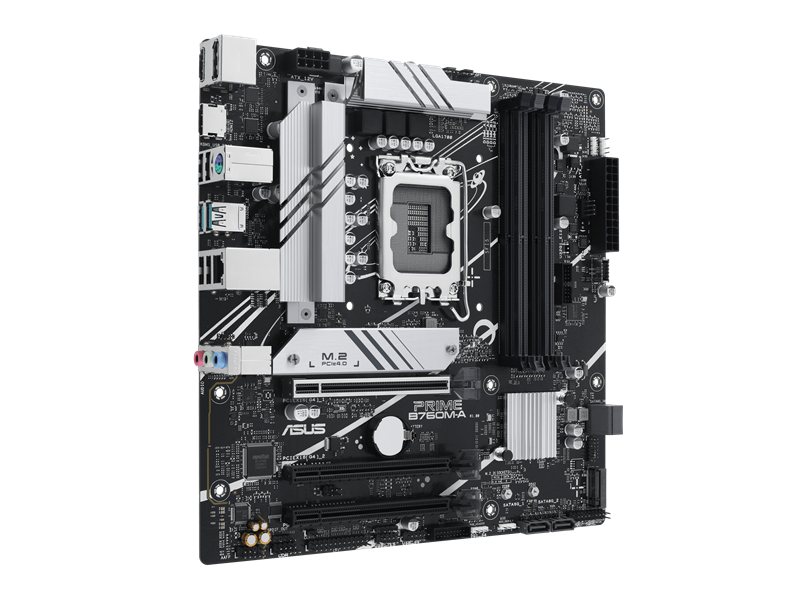 Материнская плата ASUS PRIME B760M-A-CSM, LGA1700, B760, 4*DDR5, 4*SATA, 2*M.2, 2*USB 3.2, 4*USB 2.0, 3*PCIx16, DP+2*HDMI, mATX; 90MB1EK0-M1EAYC