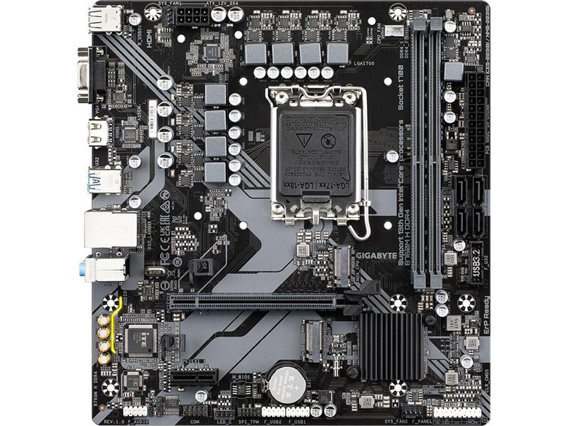 Материнская плата/ MB GIGABYTE INTEL B760 s1700, 2xDDR4(64GB), D-SUB/HDMI 2.1, 1xPCIe 4.0x16, 1xPCIe 3.0, 1xLAN, 4xSATA 6Gb/s, 2xM.2, 4xUSB 3.2, 2xUSB 2.0, mATX