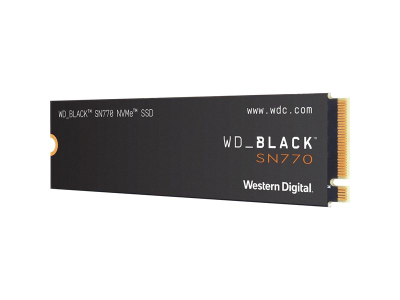 Твердотельный накопитель WD SSD Black SN770 NVMe, 1.0TB, M.2(22x80mm), NVMe, PCIe 4.0 x4, 3D TLC, R/W 5150/4900MB/s, IOPs 740 000/800 000, TBW 600, DWPD 0.3 (12 мес.)