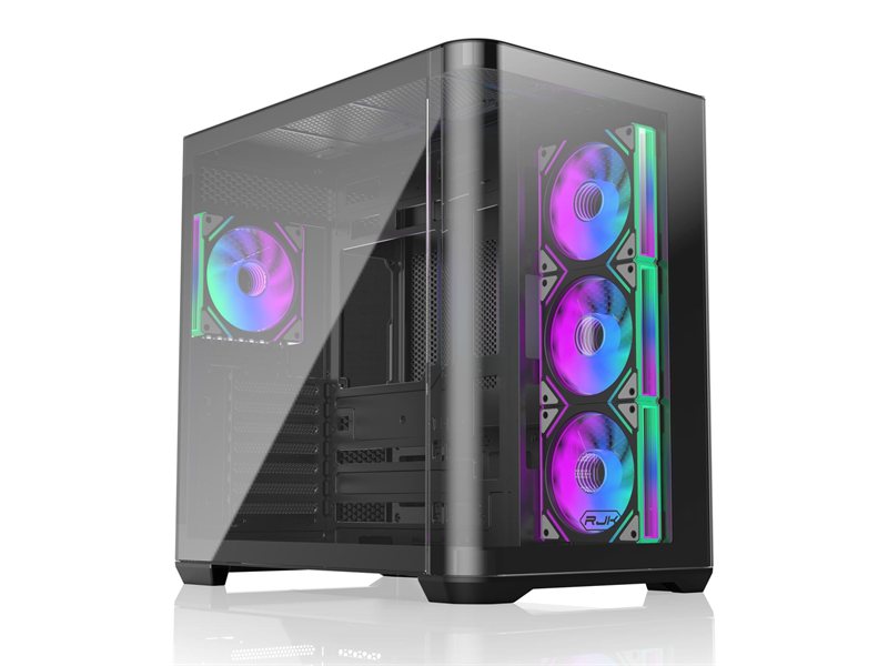 Корпус без блока питания/ Case Raijintek ATREUS BT4, Midi-Tower, TG, 4x120mm ARGB, 2xUSB-A 3.0 + 1xUSB Type-C , E-ATX, ATX, mATX, mITX Black