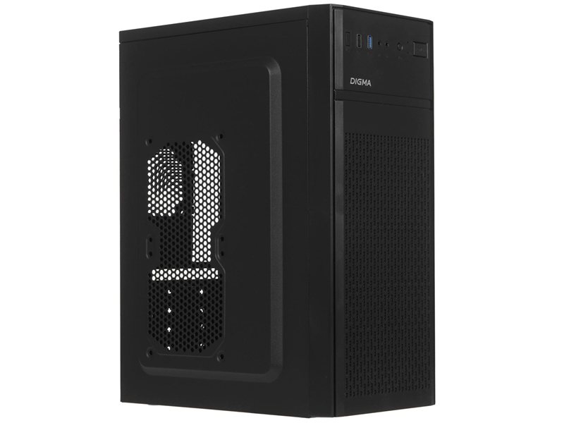 Корпус Digma DCC-MD301 черный без БП ATX 1x80mm 4x120mm 1xUSB2.0 1xUSB3.0 audio